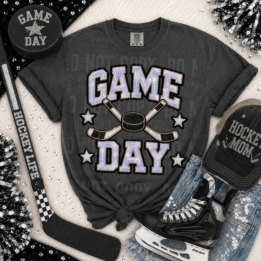 GAME DAY FAUX SEQUIN HOCKEY mockup