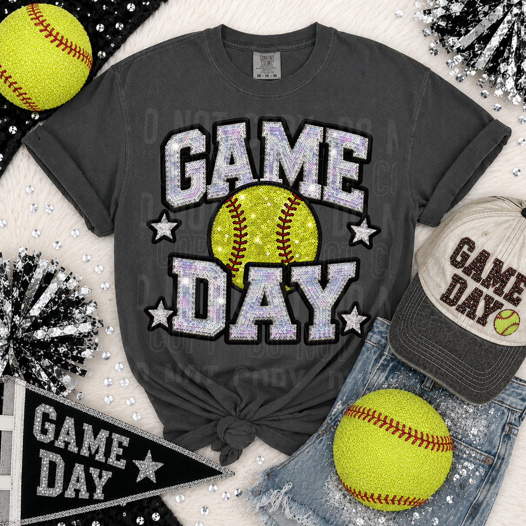 GAME DAY SOFTBALL FAUX SEQUIN mockup