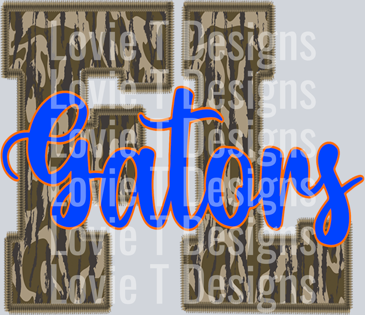 Gators Woodland Camo Initials