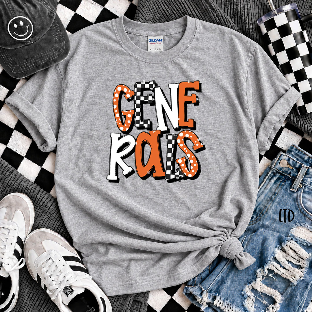 Generals Orange White Dot Dot Check Mix Mascots DTF transfer mockup