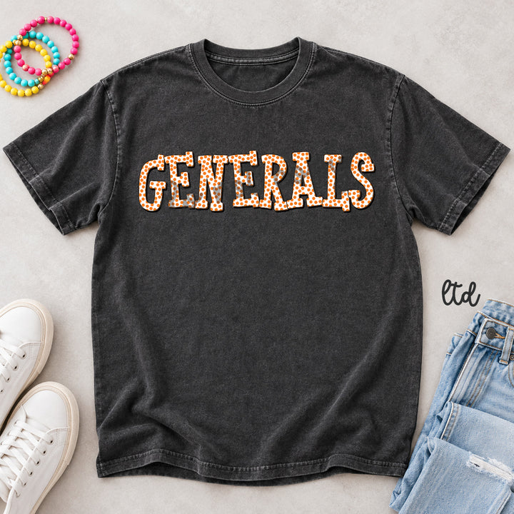 Generals Orange Polka Dot Mascots DTF transfer mockup