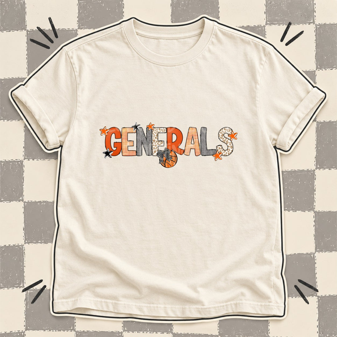Generals Mixed Doodle Basketball Mascots – Hoops Houndstooth DTF transfer mockup