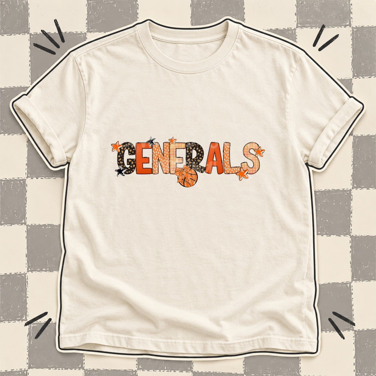 Mixed Doodle Basketball Mascots – Leopard Court Generals design