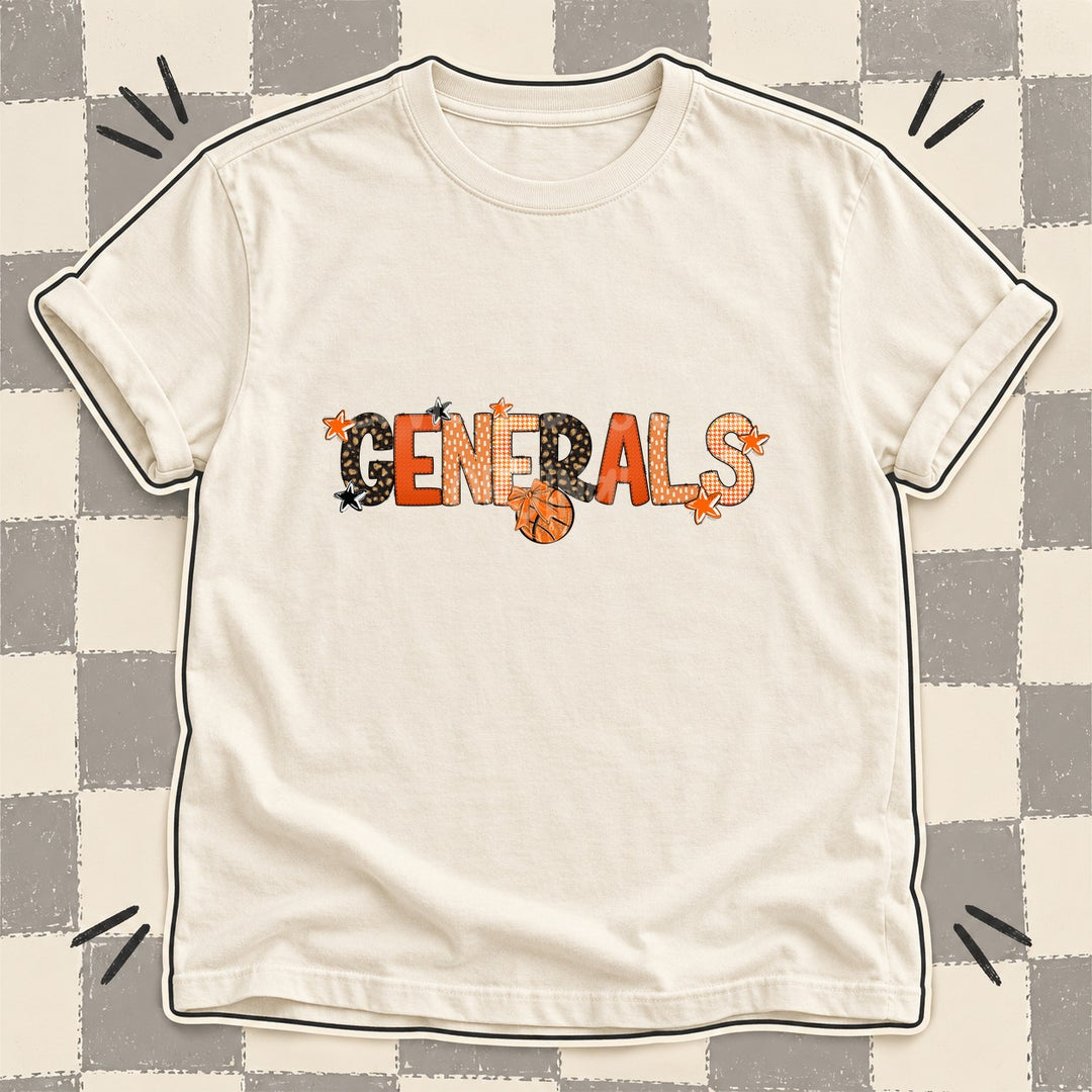 Generals Mixed Doodle Basketball Mascots – Leopard Court DTF transfer mockup