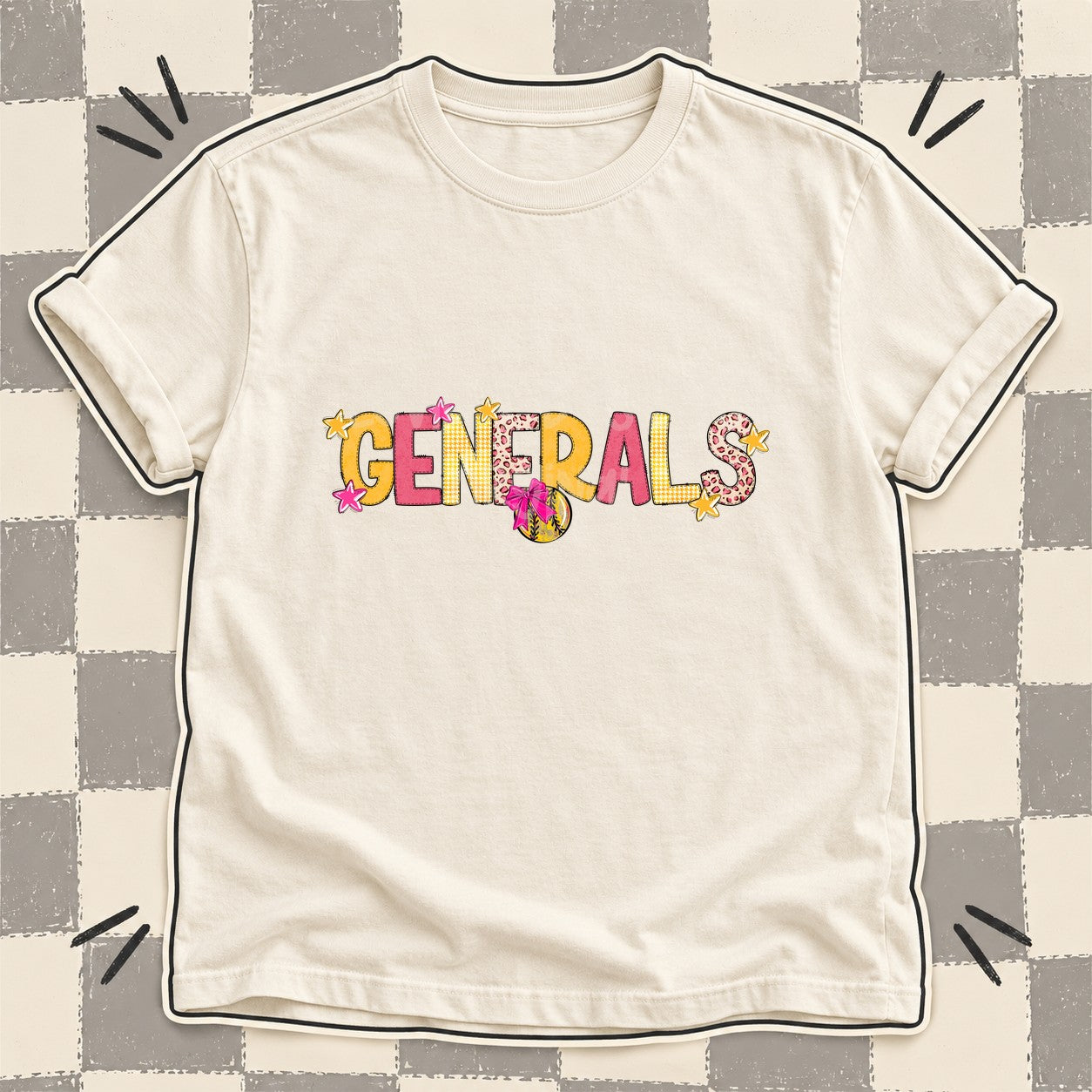 Mixed Doodle Softball Mascots – Stitched Softball Generals design