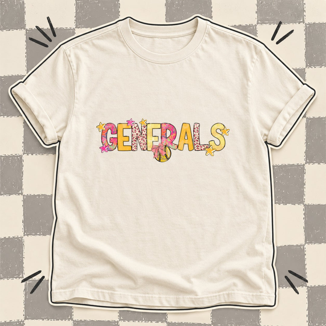 Generals Mixed Doodle Softball Mascots – Softball Brights DTF transfer mockup