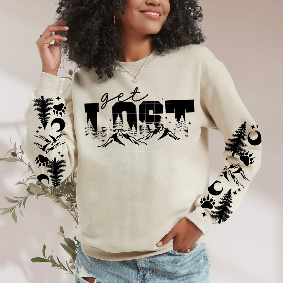 Get Lost Single Color Black DTF transfer design – image 1