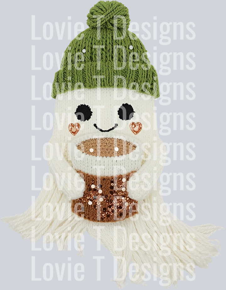 GHOST COFFEE GREEN HAT FAUX YARN