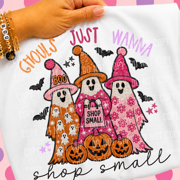 GHOULS JUST WANNA SHOP SMALL mockup