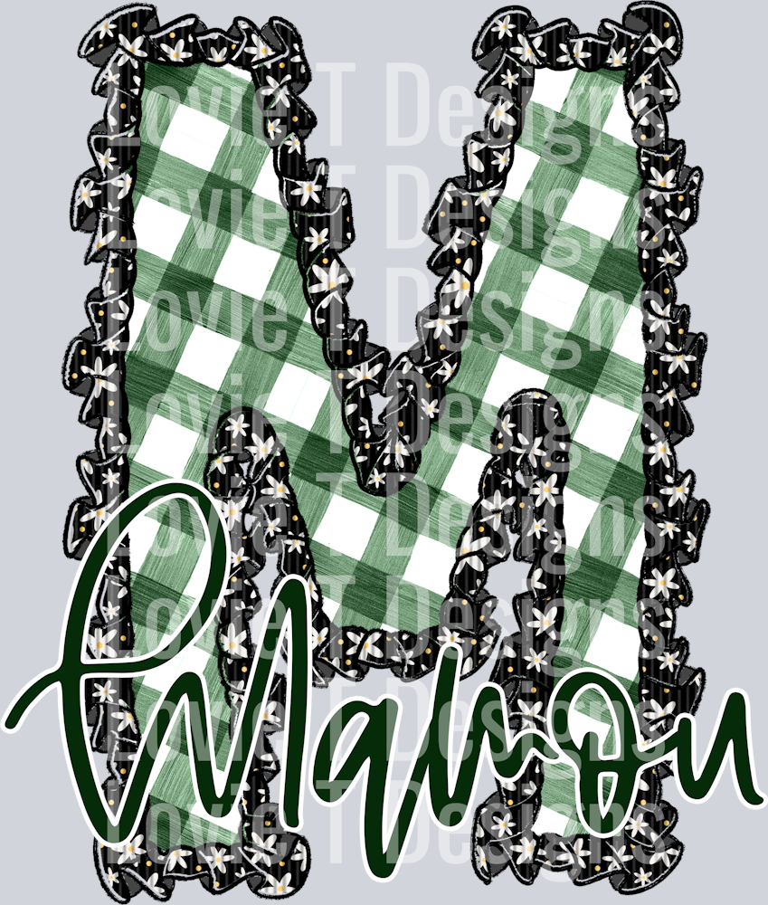 GINGHAM AND RUFFLE DARK GREEN M MAMOU