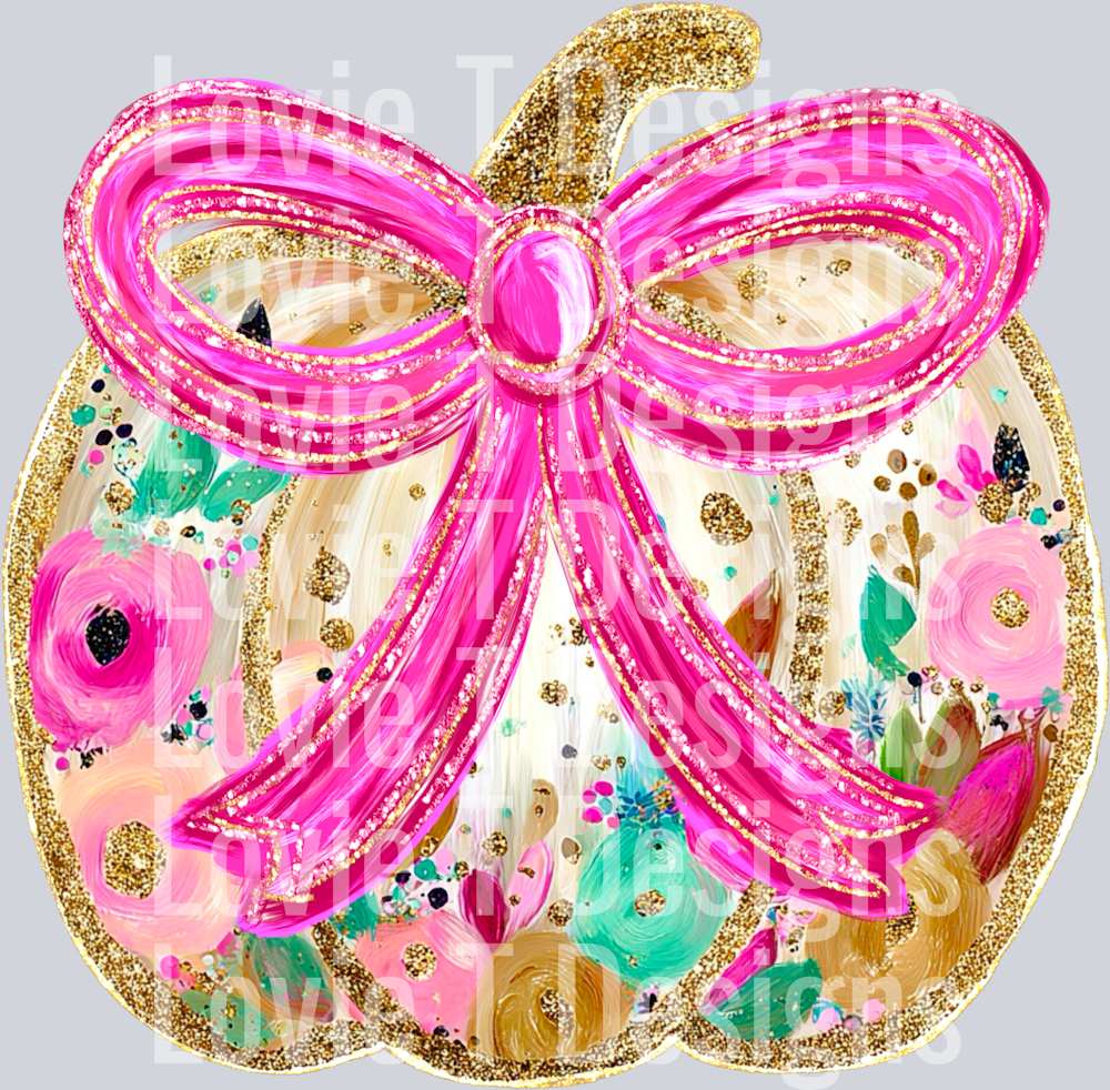 Glitter Floral Pumpkin
