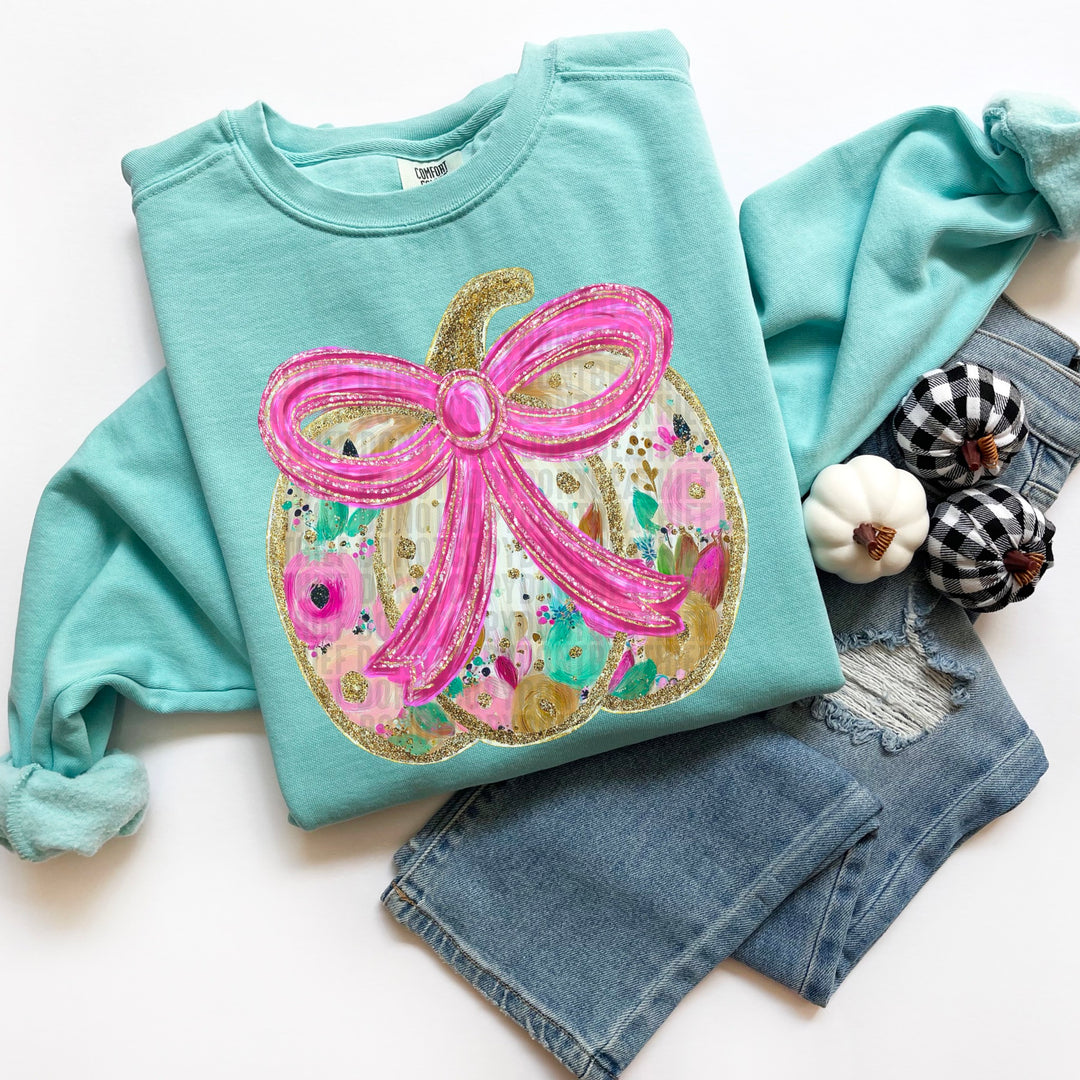 GLITTER FLORAL PUMPKIN