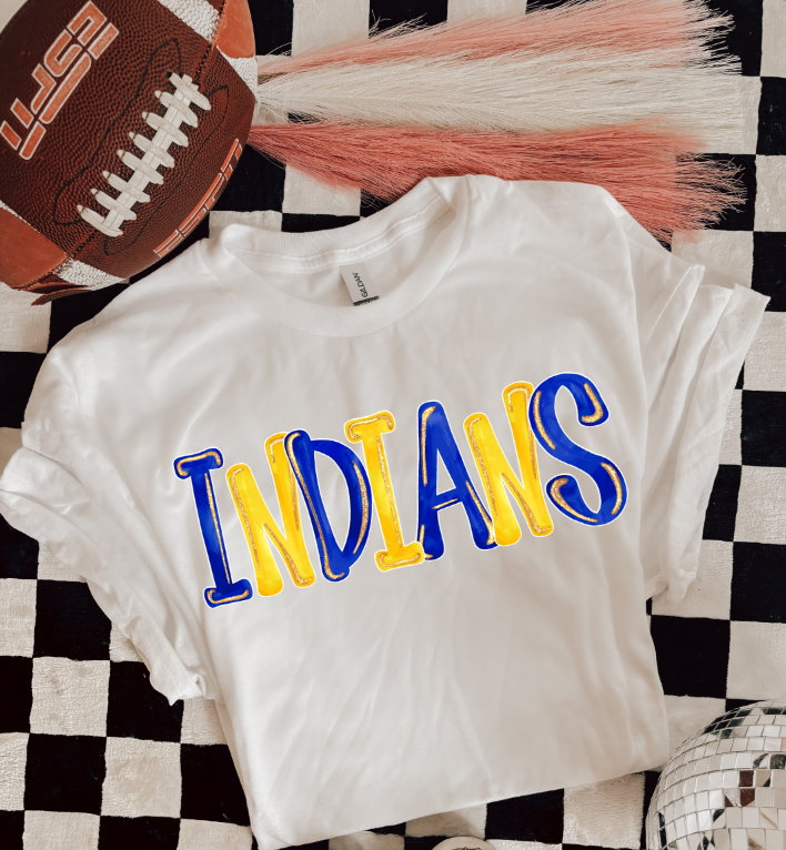 GLITZZY INDIANS ROYAL AND YELLOW