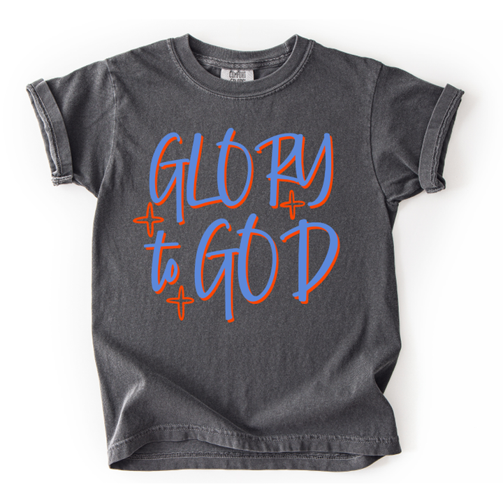 Glory to God Blue Red – DTF Transfer – product image
