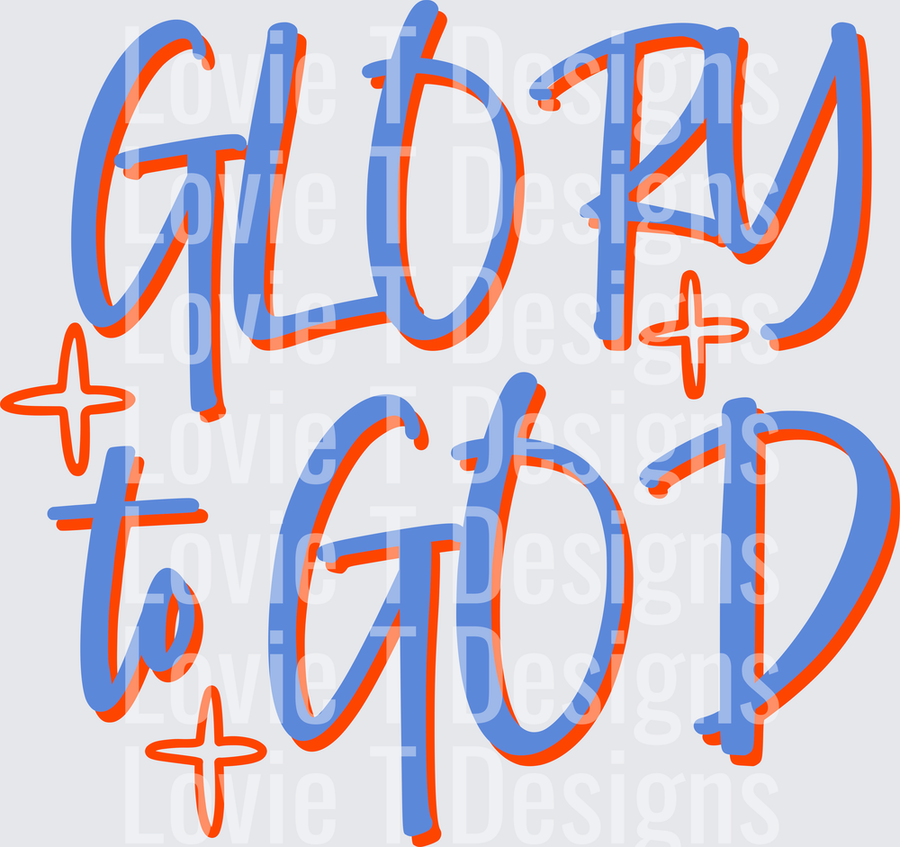 GLORY to GOD blue red