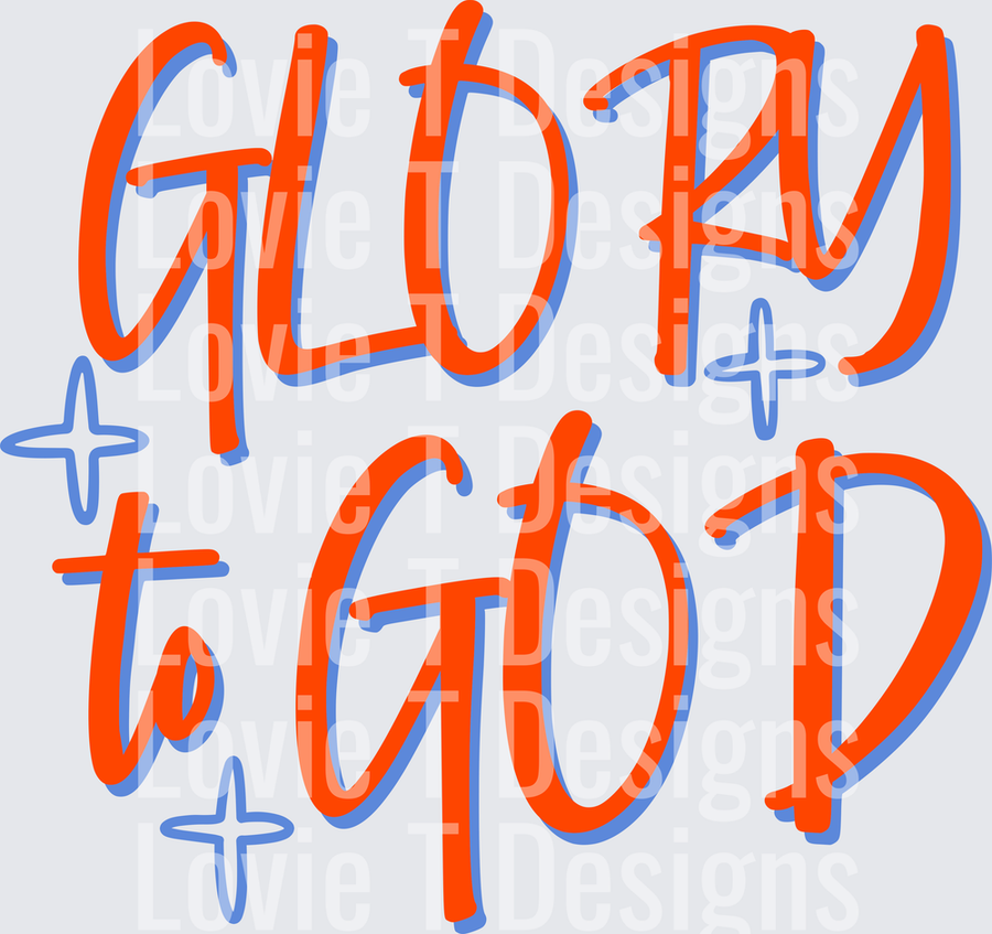 GLORY to GOD red blue