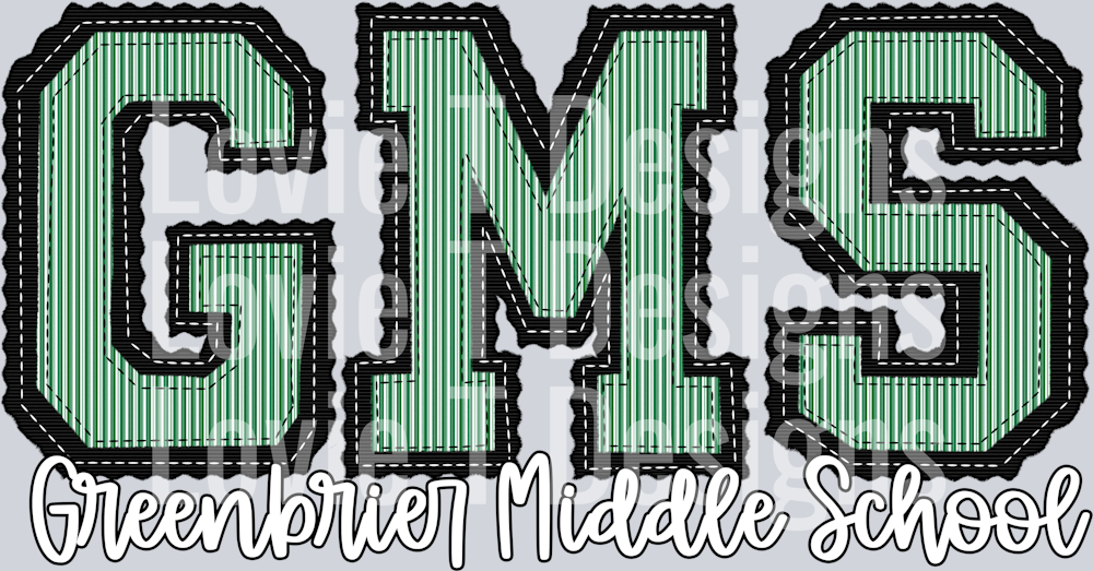 GMS Greenbrier Middle School BLACK BASE GREEN TOP