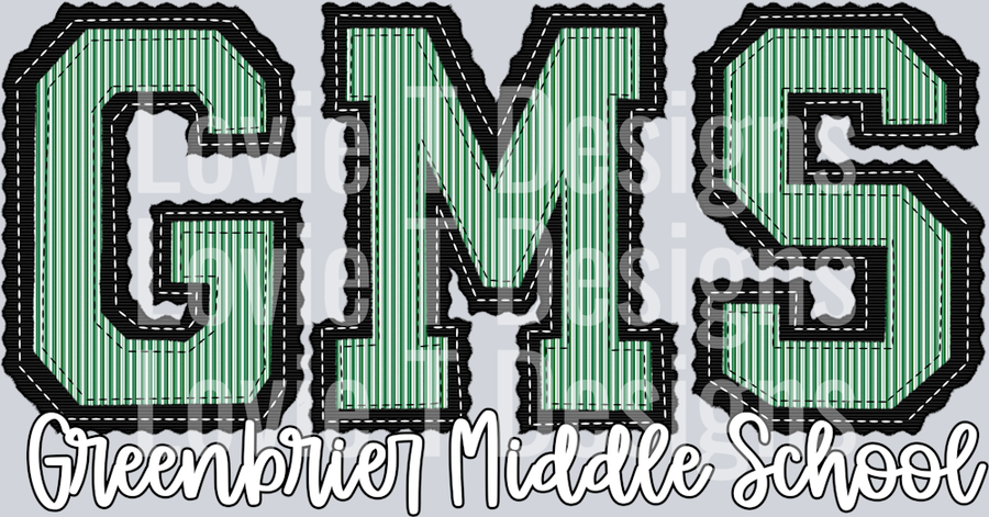 GMS Greenbrier Middle School BLACK BASE GREEN TOP