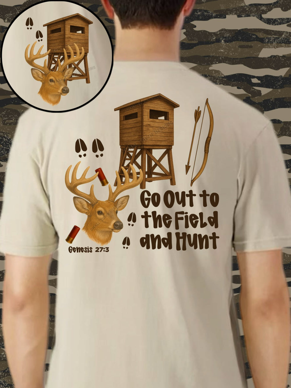 Buck Deer Stand DTF transfer design – image 1