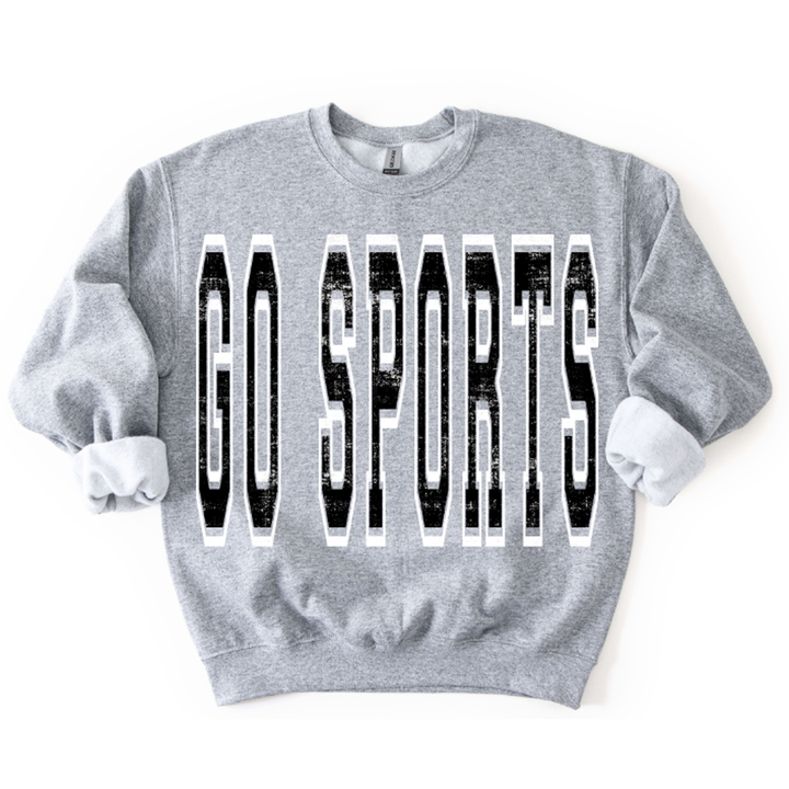 Go Sports Black and White Varsity Style – DTF Transfer – product image