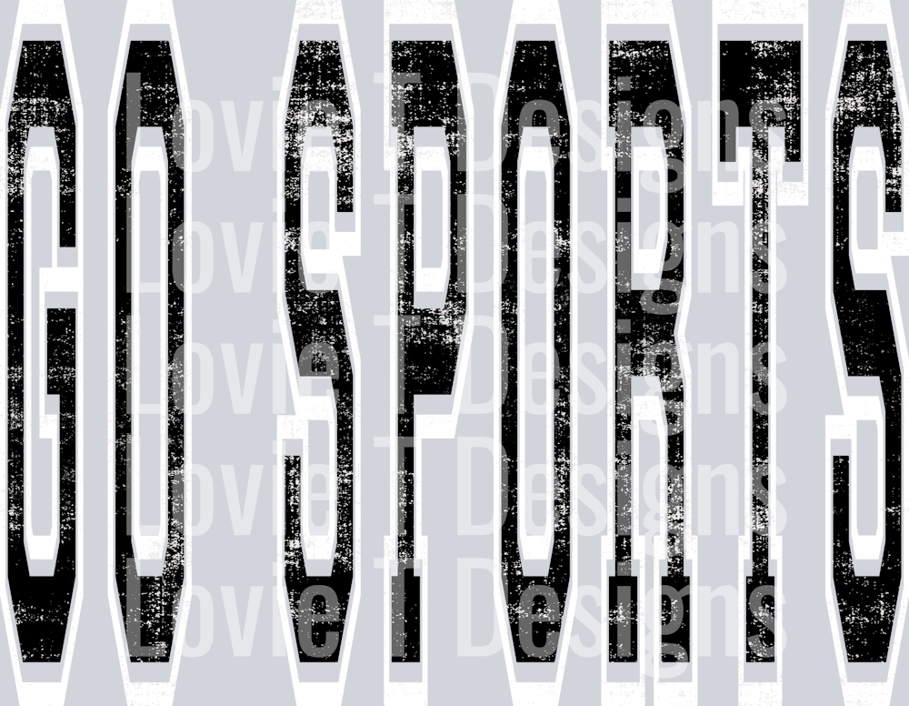 GO SPORTS BLACK AND WHITE VARSITY STYLE