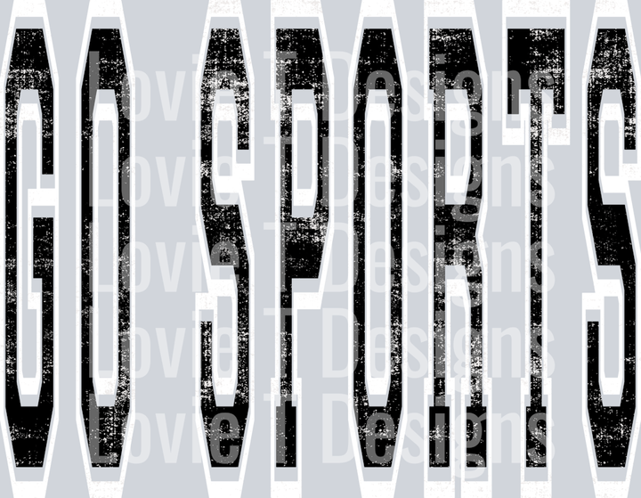 GO SPORTS BLACK AND WHITE VARSITY STYLE