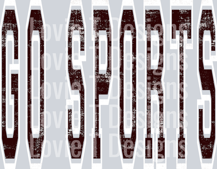 GO SPORTS MAROON AND WHITE VARSITY STYLE