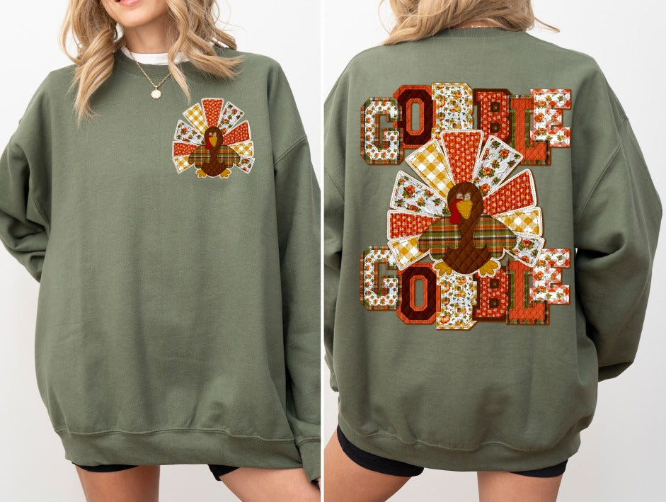 Gobble Gobble Drop Shadow DTF transfer design – image 1
