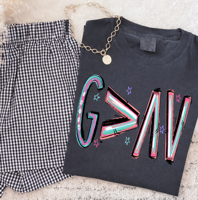 God Is Greater Highs Lows DTF transfer design