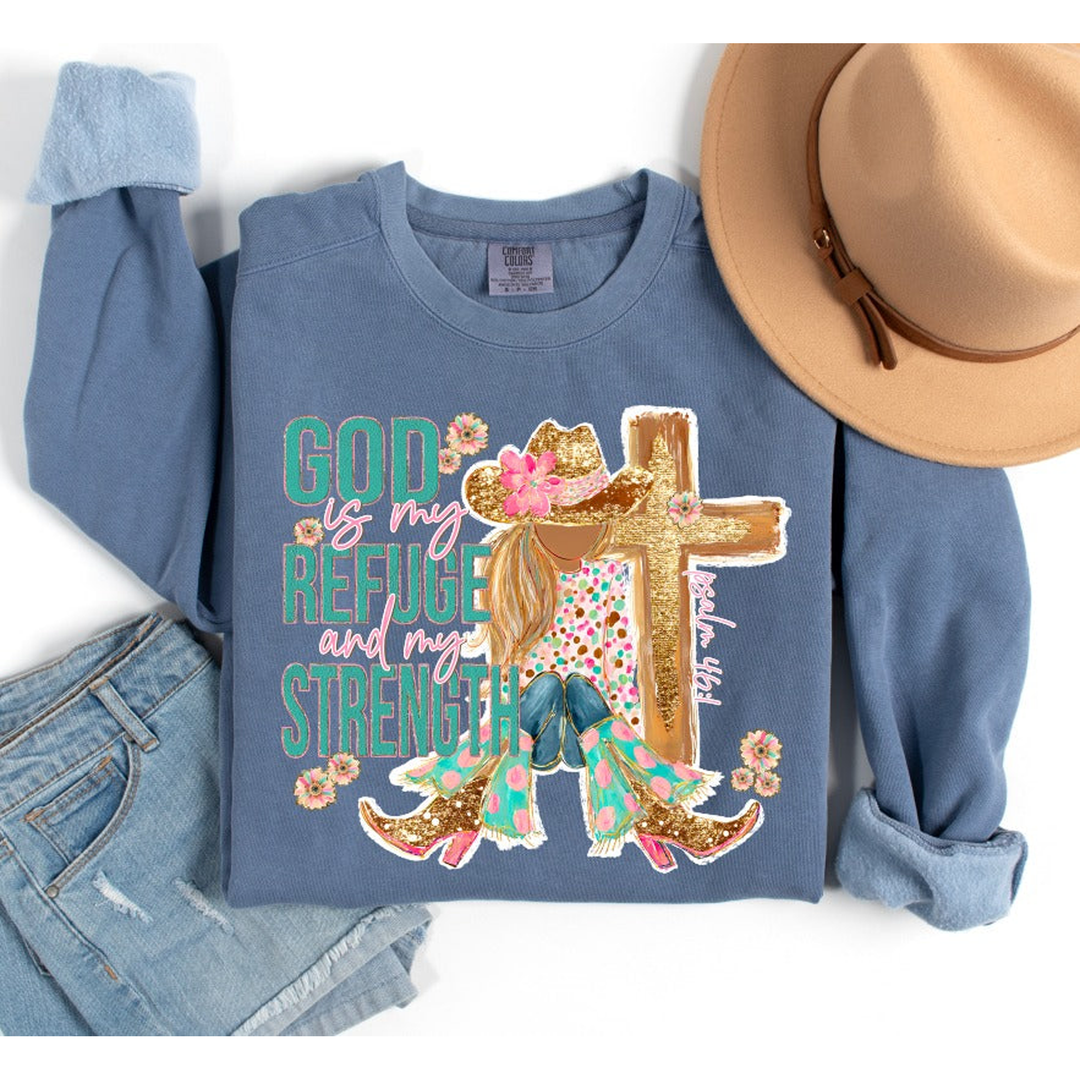 God is My Refuge and My Strength Medium – DTF Transfer – product image
