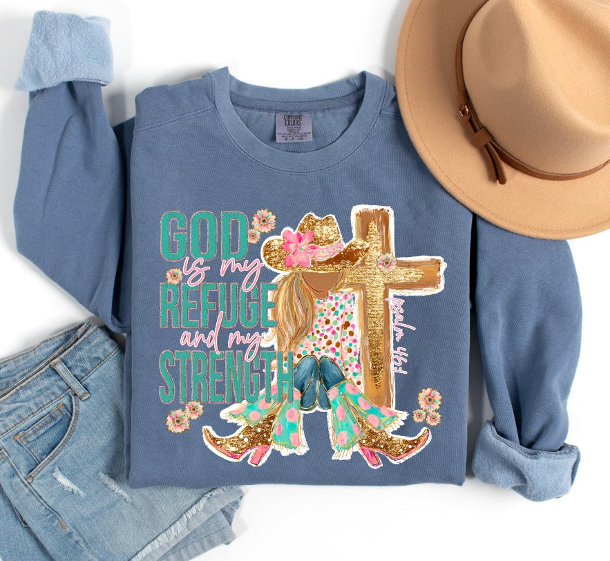 God Is My Refuge and My Strength Medium DTF transfer design – image 1