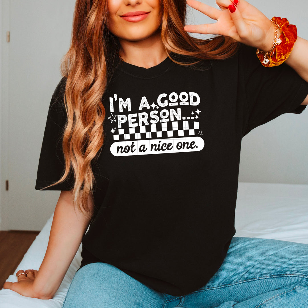Good Person Not a Nice One Single Color White DTF transfer design – image 1