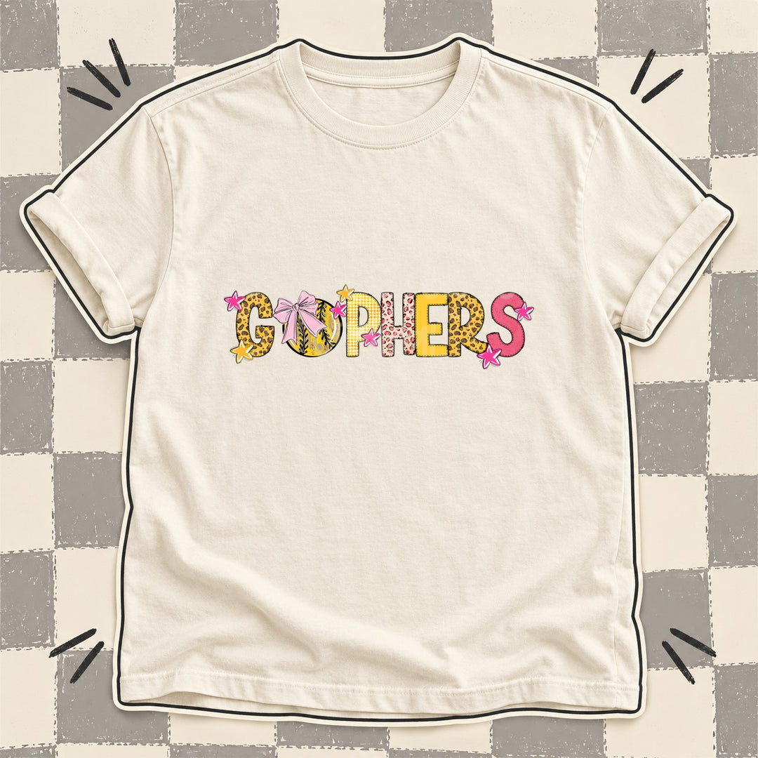 Gophers Mixed Doodle Softball Mascots – Sunshine Leopard DTF transfer mockup
