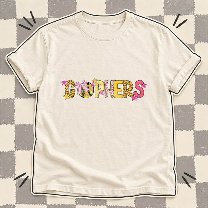 Gophers Mixed Doodle Softball Mascots – Sunshine Leopard DTF transfer mockup