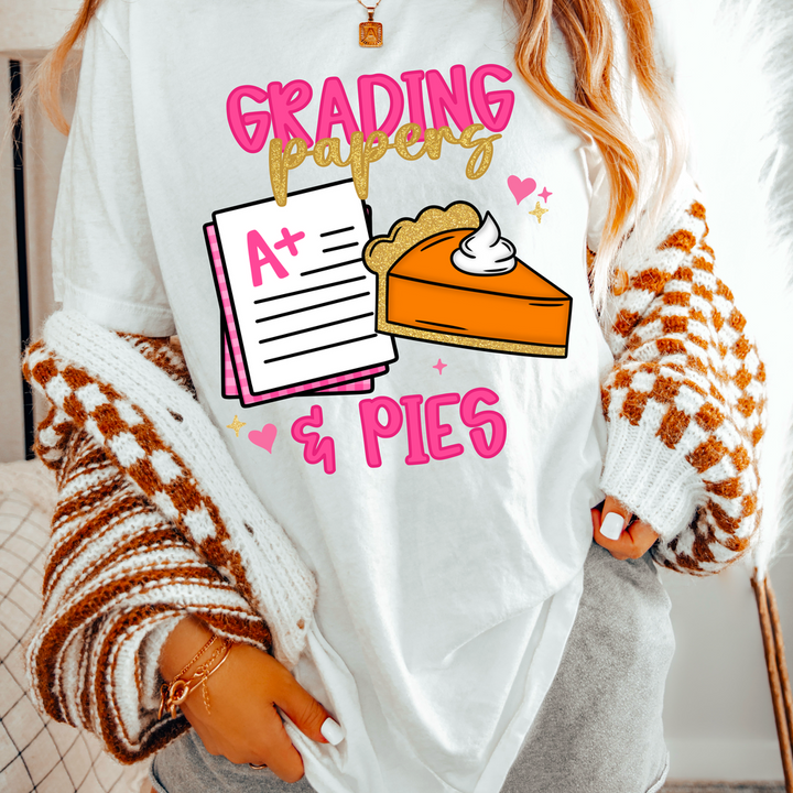 GRADING PAPERS AND PIES