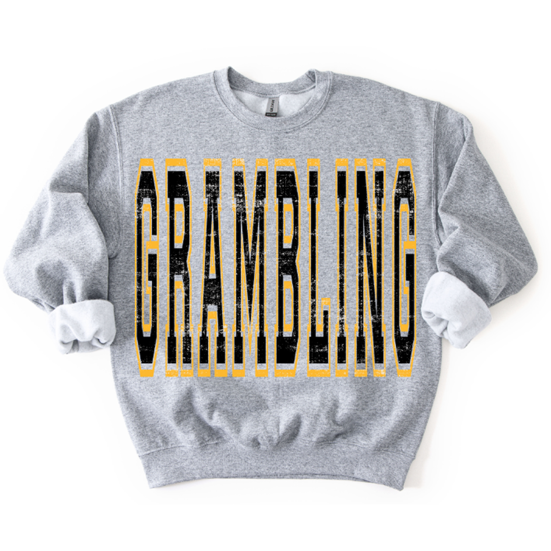 Grambling Black and Ath Gold Varsity Style – DTF Transfer – product image