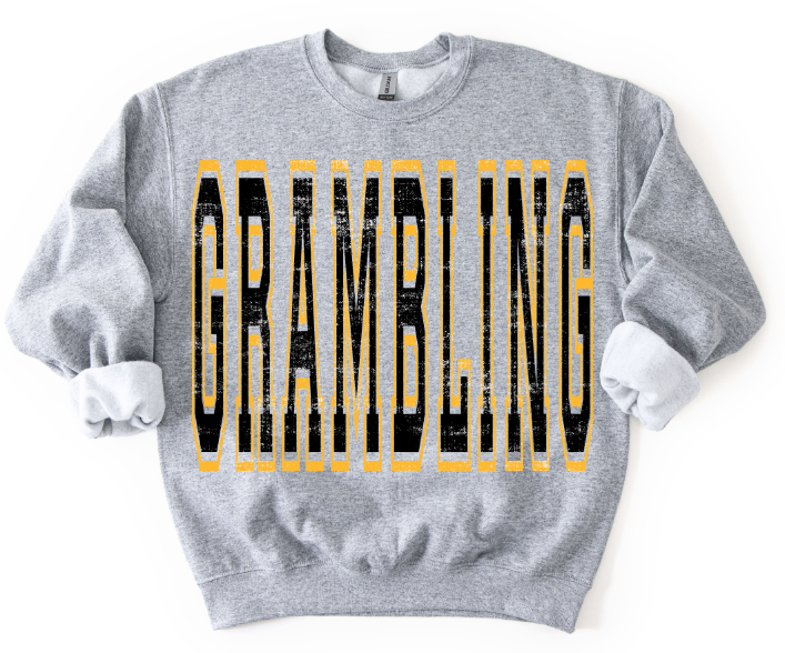 Grambling Black and Ath Gold Varsity Style DTF transfer design – image 1