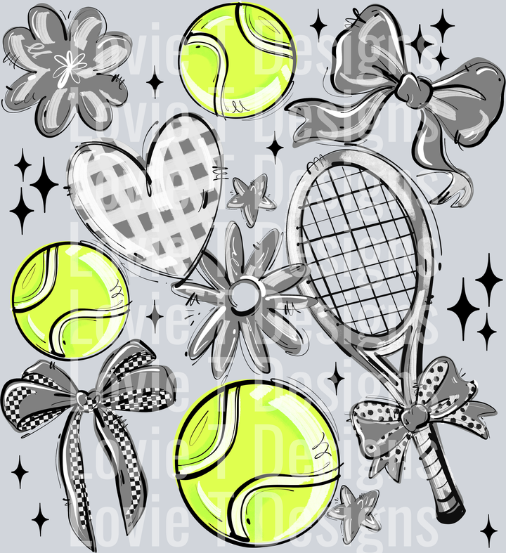 GRAY PLAY BALL TENNIS COLLAGE