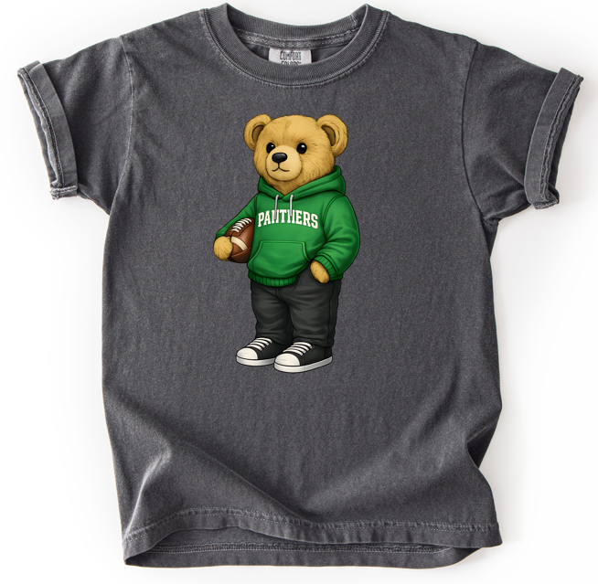 Green Hoodie Bear Panthers mascot DTF transfer design