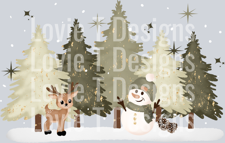 green tree snowman