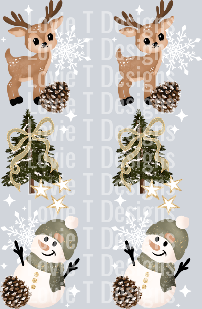 Green tree snowman sleeves