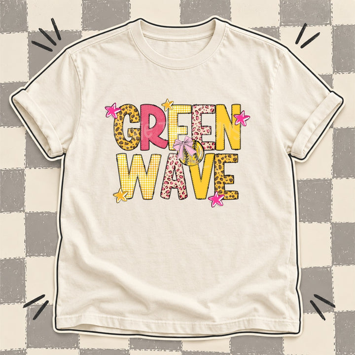 Green Wave Mixed Doodle Softball Mascots – Sunshine Leopard DTF transfer mockup