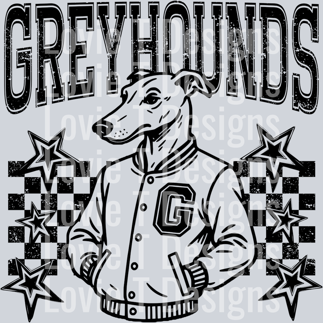 Greyhounds Checkered and Stars – DTF Transfer – product image
