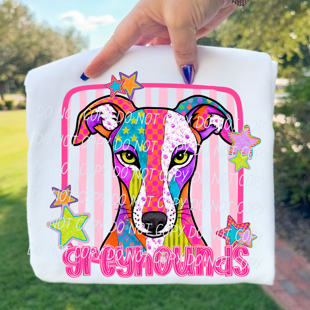 Greyhounds Funky Fresh mascot DTF transfer