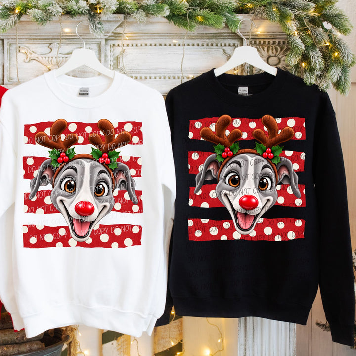 Greyhound Whippet Reindeer Spirit Mascots DTF transfer