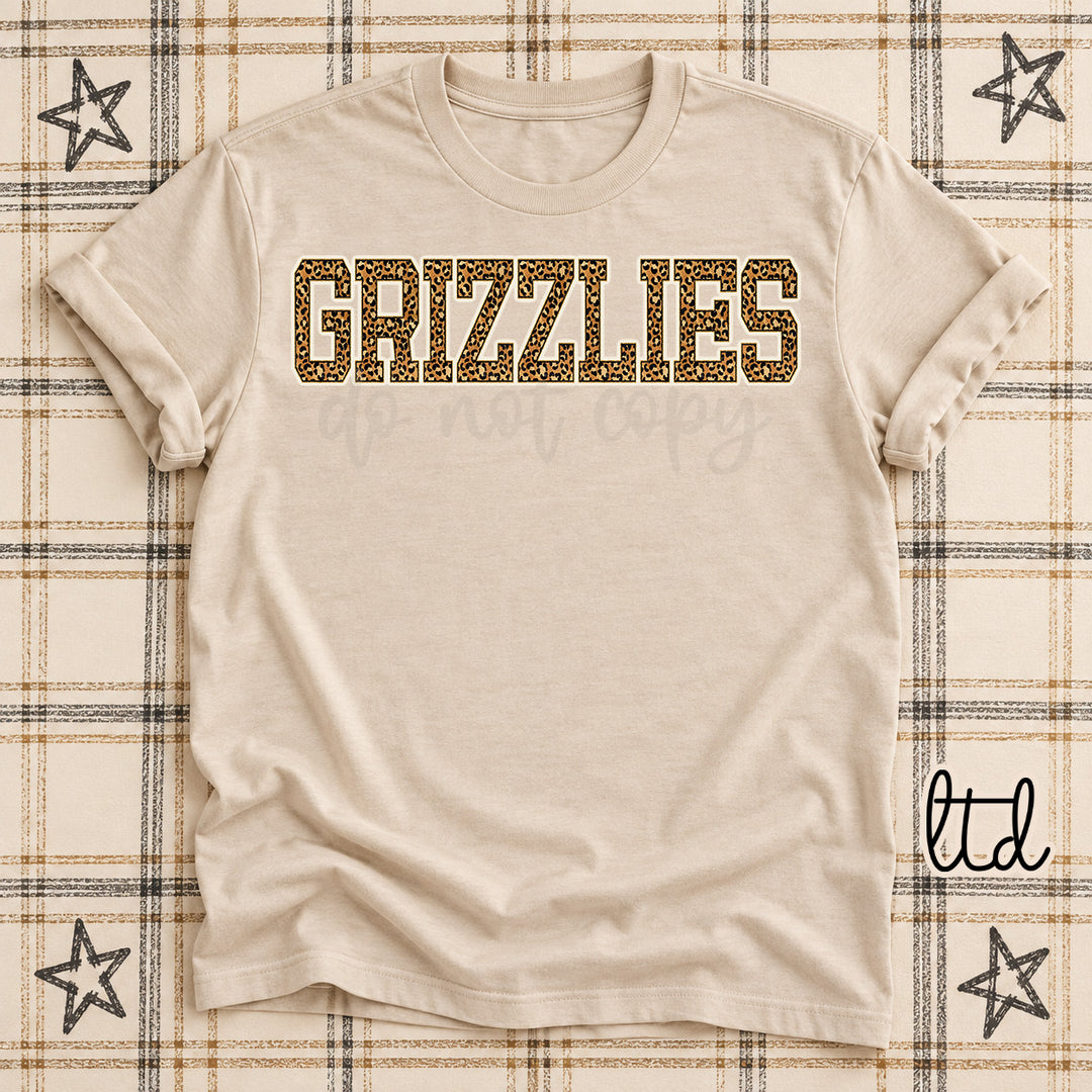 Grizzlies Dark Leopard Mascots DTF transfer