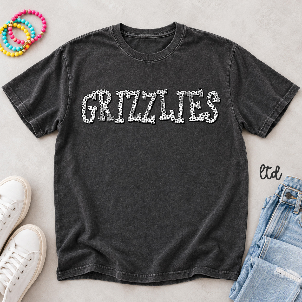 Polka Dot Mascots Grizzlies Black Gray design