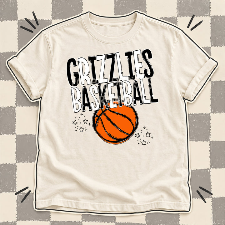 Grizzlies Black White Team Go Basketball Mascots DTF transfer