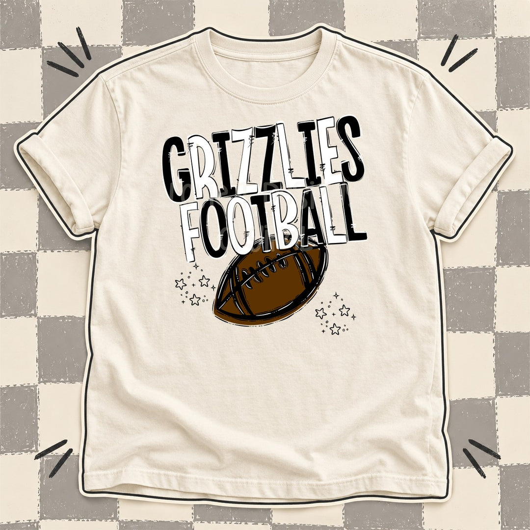 Grizzlies Black White Team Go Football Mascots DTF transfer mockup