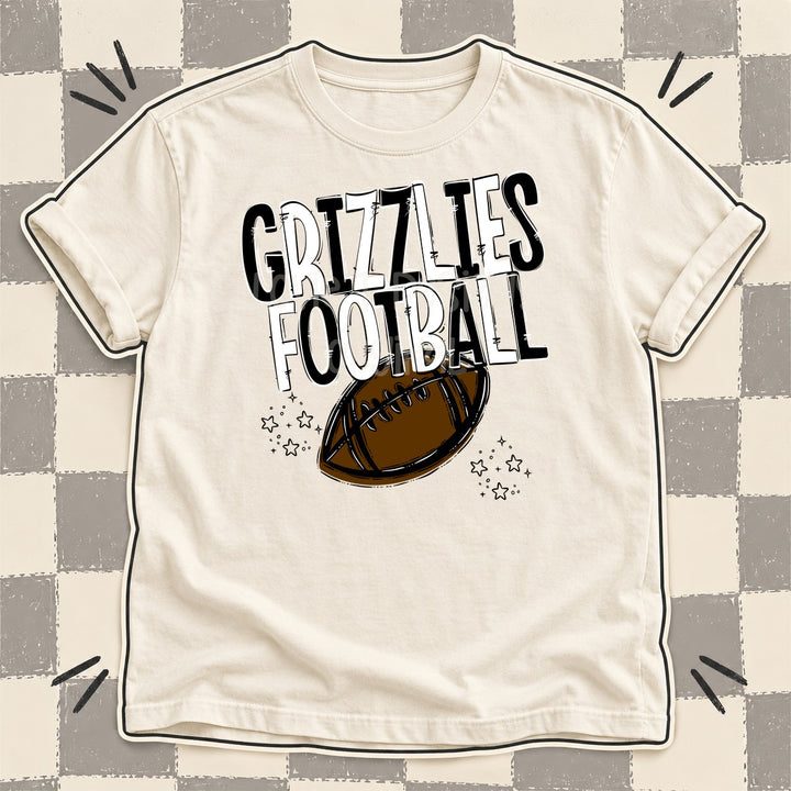 Grizzlies Black White Team Go Football Mascots DTF transfer mockup
